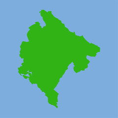 Fototapeta premium Montenegro Map - Green World Map International vector template with High detailed isolated on blue background - Vector