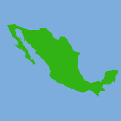 Mexico Map - Green World Map International vector template with High detailed isolated on blue background - Vector