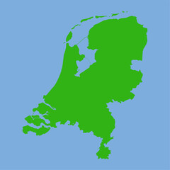 Netherlands Map - Green World Map International vector template with High detailed isolated on blue background - Vector