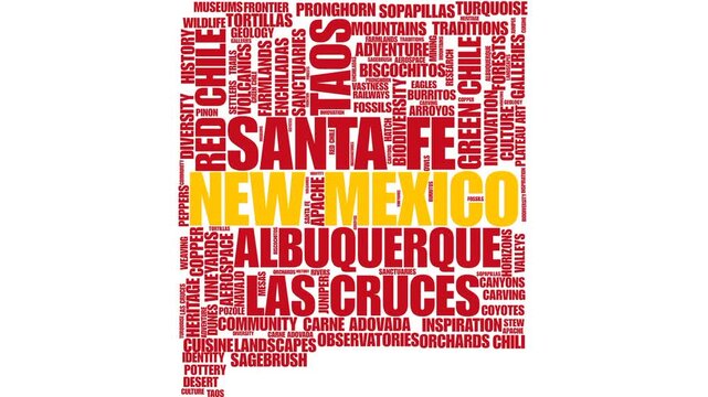 Spirit of the Southwest: New Mexico Word Cloud Map