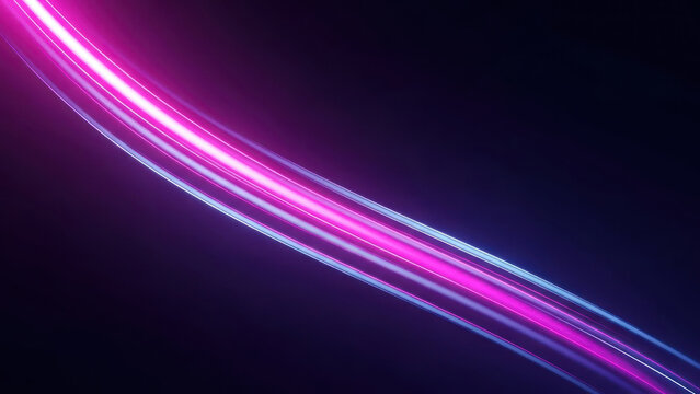 Dynamic pink and blue light trails flowing diagonally across a dark abstract background motion - Powered by Adobe