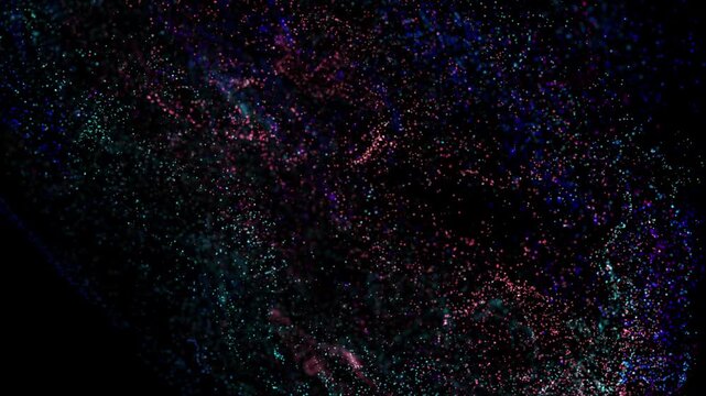 Stunning color particle video footage, high definition, 4K.