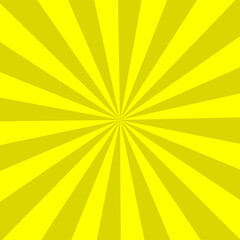 Bright Yellow Sunburst Radial Rays Pop Art Background Design