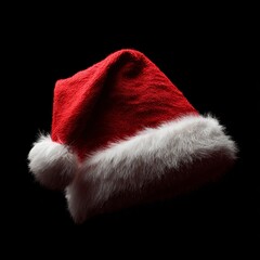 santa claus hat on a black background