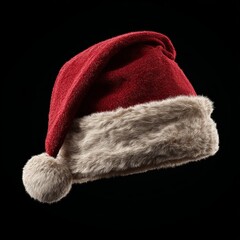 santa claus hat on a black background