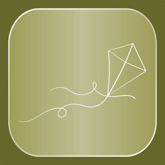 Simple Line Drawing of a Kite