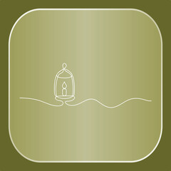 Simple Line Art Drawing of Lantern