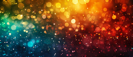 Colorful Festive mockup for greeting card. Snow-covered blurred bokeh background. Holiday, celebration, Christmas, New Year, Valentines Day. Copy space