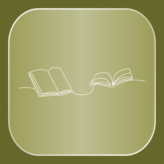 Continuous Line Art Drawing of Open Minimalist Books for Education and Knowledge Concept Design
