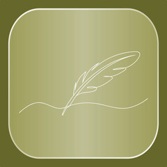 Elegant Quill Pen Lineart Icon Representing Writing, Authoring, and Creative Literature Concepts