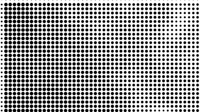 Black and White Dotted Halftone Stop Motion Animation Background, Retro Grainy Monochrome Comic Dot Pattern Flickering Texture for Vintage Film Overlays, Motion Graphics, Intros, and Creative Design