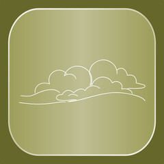 Minimalist Line Art Clouds Icon Illustrating Simple Sky and Weather Concepts for Modern Design Elements