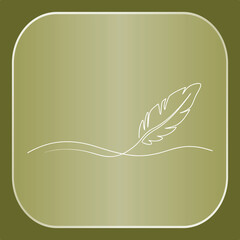 Elegant Feather Quill Icon Symbolizing Creative Writing, Authorial Content, and Legal Document Signing