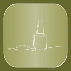 Elegant Lineart Drawing of a Minimalist Nailpolish Bottle, Capturing Beauty and Cosmetic Simplicity for Manicure Concepts