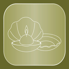 Beautiful Stylized Shell Candle Diya Icon for Spiritual Meditation and Tranquil Light with Glowing Flame