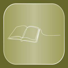 Minimalist Open Book Line Art Drawing Icon for Education and Learning Concepts