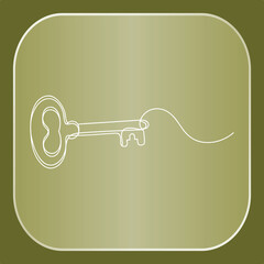 Continuous Line Art Drawing of a Vintage Key Representing Access, Solution, and Unlocking Secrets