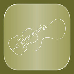 Elegant Violin Lineart Icon Represents Classical Music and Acoustic Instruments with Minimalist Design