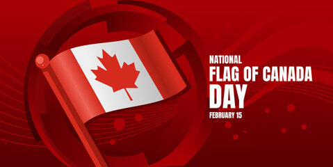 National flag of canada day banner with waving canadian flag