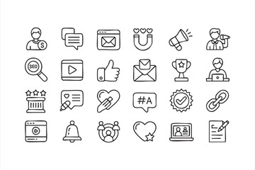 Engagement, Targeting, and Content Icons for Modern Marketing Apps