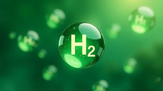 Video A transparent glass sphere with the logo 'H2' embossed on it, often used in scientific or educational contexts