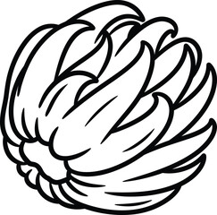 Stylized Layered Floral Bloom Line Art