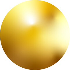 Gold sphere or oil bubble isolated on white background. Golden sphere ball