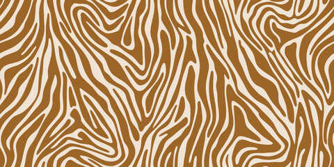 Trendy zebra print seamless pattern in brown and beige colors