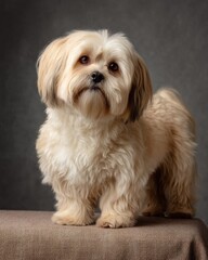 Lhasa Apso Dog Standing on Table