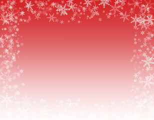 Snowflake Frame on Red Gradient Background