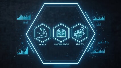 Modern neon tech environment visuals, Sleek digital dashboard presenting progress and analytics tools