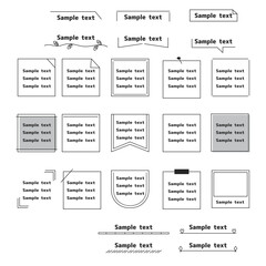 シンプルなあしらい四角正方形見出し素材セット