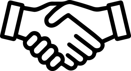 Obraz premium Vector illustration of business handshake sign and human hands silhouette symbol icon