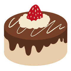 Cute cartoon cake illustration