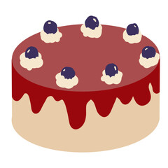 Cute cartoon cake illustration