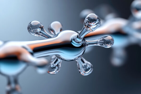 Abstract molecular structure in a futuristic microscopic network, visualizing advanced scientific research, nanotechnology, and genetic connections - Powered by Adobe
