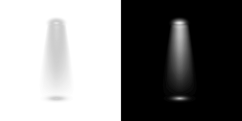 Soft white spotlight casts luminous streaks with smooth glow and subtle sparkling edges. Elegant light effect enhances visual depth. White spotlight PNG.