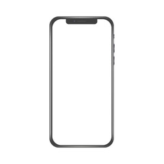 Black Modern Smartphone Mockup Template with White Blank Screen for App UI/UX Design, Presentation, and Mobile Product Display.