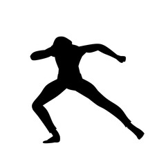 Wide Fighter Stance in Silhouette for Combat Reference