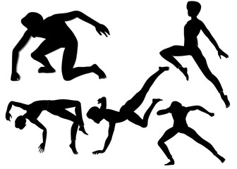 Dynamic Action Poses Set in Silhouette for Movement and Combat Reference