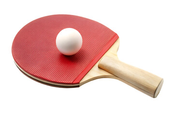 ping pong racket and ball isolated on white background ,PNG. AI Generated