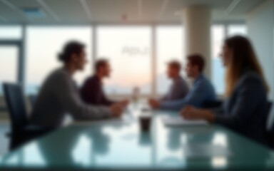 Business office with blurred people casual wear, with blurred bokeh background. High quality