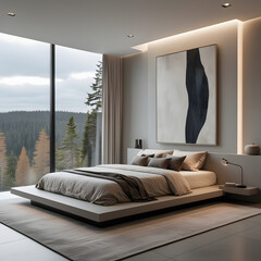 minimalist master bedroom Generative AI