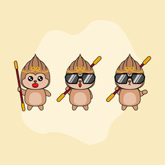Monkey king or sun wukong figure vector illustration. EPS 10.