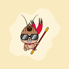 Monkey king or sun wukong figure vector illustration. EPS 10.
