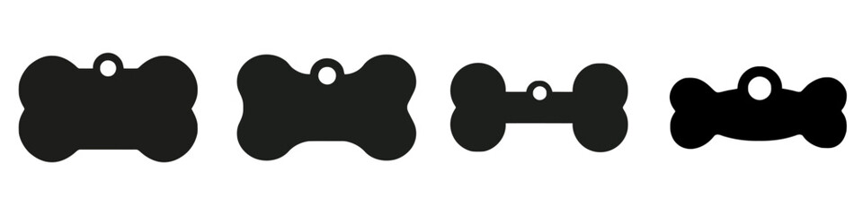 Dog Tag Icons Bone Shaped Pet Identification Tags pet tag