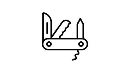 A sleek animated vector icon featuring an army knife, crafted for unique visual appeal.