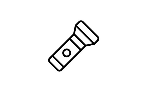 A sleek animated vector icon of a torch, designed for clarity, ease of recognition ready to use.