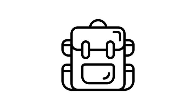 Simplicity and clarity were kept in mind when designing the animated vector icon of the backpack.