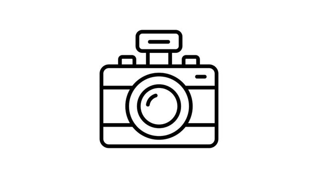 Trendy icon of digital camera, used for capturing moments and making memories